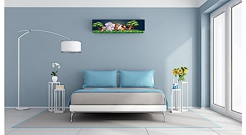 Image of DARSHANAM WORLD Beatiful Designer Ac Cover |Cutest Printed Air Conditioning Dust Cover For Indoor & All Type AC Split Covers |Colorfull Folding Designer Ac Cover (Funny Jungle Safari 1 Ton)