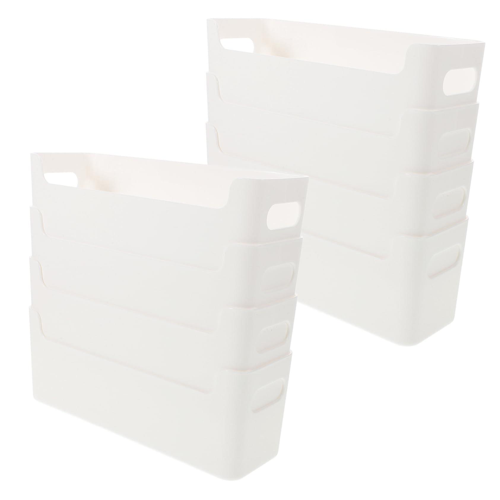 8 Pezzi Contenitore Organizer Cassetto Cucina Plastica Bianco | Armadio Cucina e Dispensa, Divisori Modulari per Ordine, Pratica Soluzione a Strati
