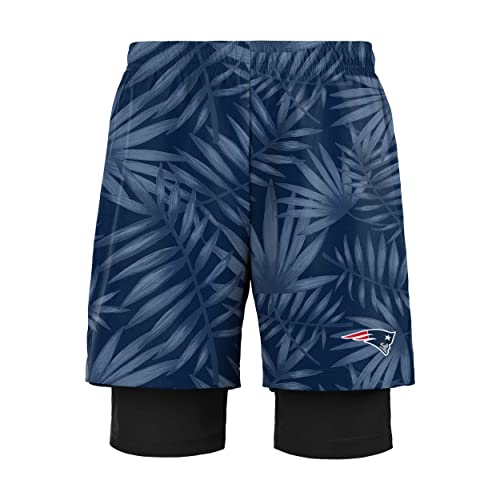FOCO New England Patriots NFL Mens Floral Black Liner Shorts
