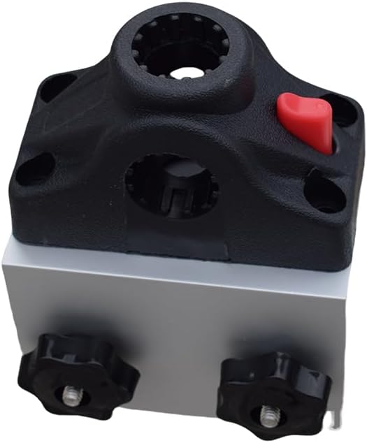 90° Boat Track System Bracket Deck/Side Mount Rod Holder, Aluminum Boat Track Bracket Base+360° Rotating Fishing Rod Base, for Versatrack System/Lund Sport Track/Ranger Track System