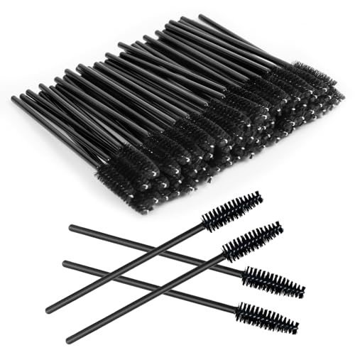 LOPHE Cepillo de Pestañas Desechables, 120 Piezas Cepillos de Cejas Mujeres y Hombres, Brocha para Extensiones de Pestañas y Cejas, Aplicadores de Máscara para Maquillaje (Negro)