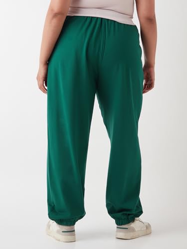 Image of Bewakoof Women's High Rise Air 1.0 Terry Solid Oversized Fit Plus Size Joggers