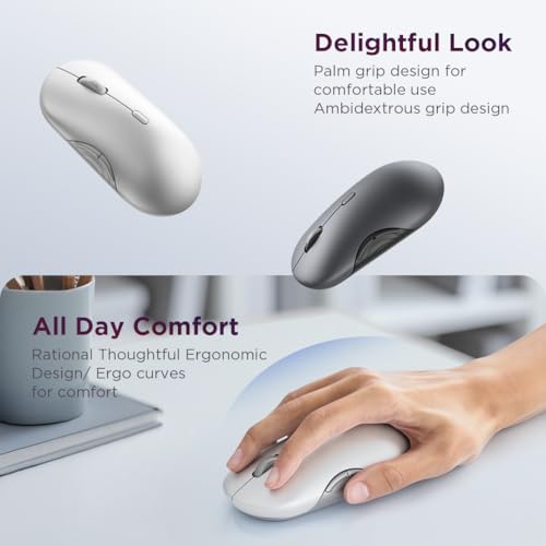 Image of Lenovo 700 Multi-Device Wireless Mouse, Bluetooth or 2.4 GHz USB-A Connection, Connect up to 3 Devices, 36 Month Battery Life, Seashell