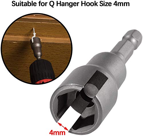 Pagow Power Wing Nut Driver Set, Wing Nut Drill Bit Socket Wrench Tool Set, 1/4" Hex Shank For Panel Nuts, Screws Eye, C Hook Bolt, Q-Hanger #TOP4