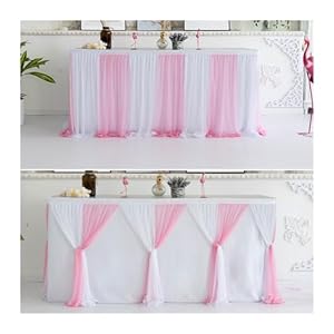 ZYAGH Tischskirze Rosa Weiß 6FT (185cm)