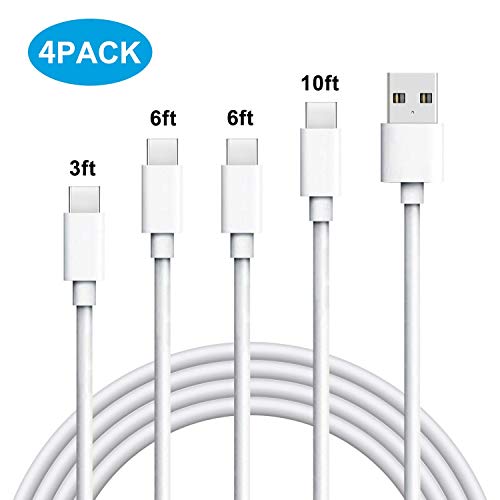 USB Type C Cable, USB C Cable 5Pack (1FT 3FT 3FT 6FT 6FT) USB C to USB 2.0 Charger Cable for Galaxy S9, S9 Plus,S8, S8 Plus, LG G5 G6 V30, Google Pixel XL and More