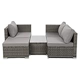 SVITA Queens 2020 Poly Rattan Sitzgruppe Couch-Set Ecksofa Sofa-Garnitur Gartenmöbel Lounge Schwarz - 3