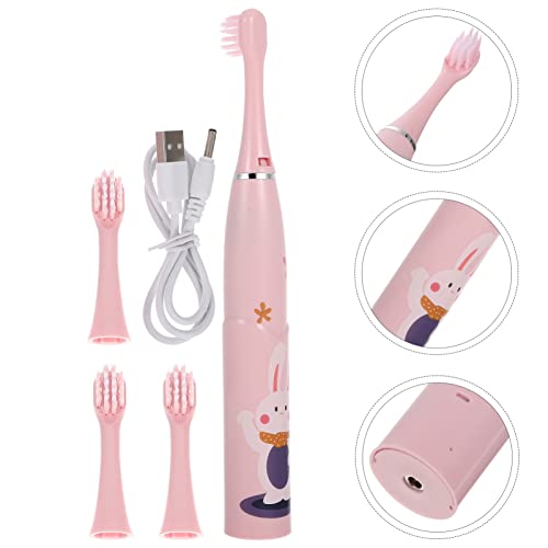 Healvian 2sätze Elektrische Zahnbürste Für Junge Mädchen Cartoon-design Tragbar Wiederaufladbar Für Kleine Hände Einfache Handhabung Umfassende Zahnreinigung Für Mädchen – Bild 3
