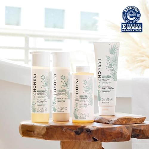 The Honest Company Silicone-Free Conditioner, Gentle Tear-Free Hypoallergenic Baby Hair Care with Naturally Derived Ingredients, Fragrance-Free for Sensitive Skin, 10 fl oz