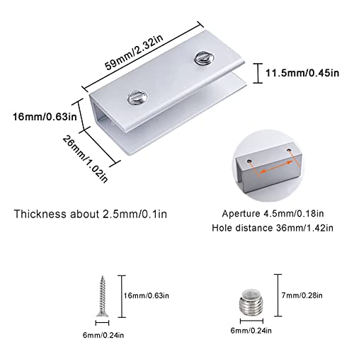Monsully 6 Pcs Adjustable Rectangle Glass Clamp - Image 2