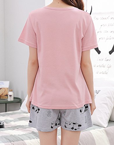 Vopmocld Big Girls' Lovely Sleepy Panda Sleepwears Cute Cartoon 2PCS Pajama Sets2