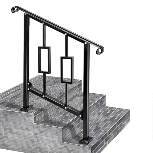 Rampe de véranda réglable pour sécuriser un escalier extérieur de 2 à 3 marches en bois