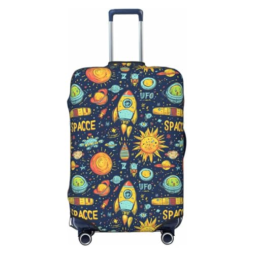 Luggage Cover - Cartoon Space Print Travel Suitcase Covers For Luggage, High Elasticity Suit Case Cover Protector Fits 18-32 Inch