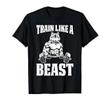 Gym TRAIN LIKE A BEAST Alpha Wolf Funny Wolves T-Shirt