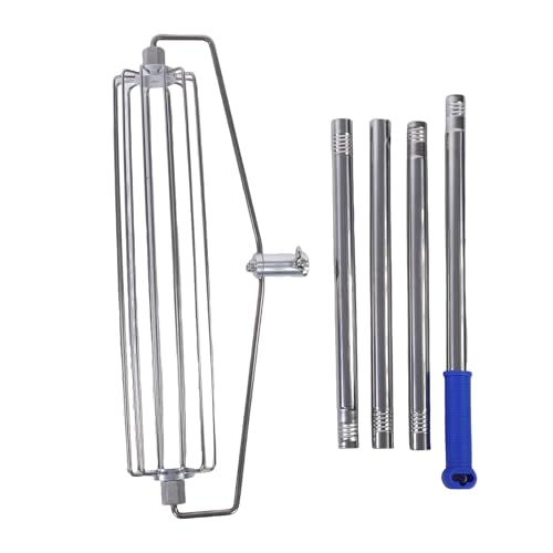 Eujgoov 4.5FT 304 Stainless Steel Sand Bunker Rake Course Roller Sand Trap Rake for Long Jump High Jump Baseball Fields Garden