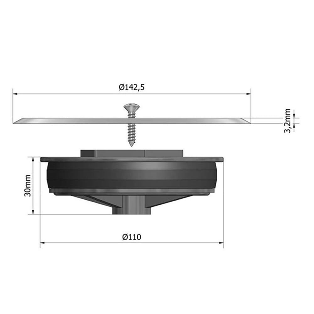 Tapa Bote Sifonico con Valvula de Aireacion, Acero Inoxidable, tuberias 110mm, embellecedor Cromado, Fabricado EN ESPAÑA, Evita Mal Olor, Tapa de Bote sifonico con aireador