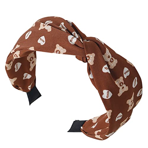 3Pcs Women Wide Headbands Non Slip Fabric Hairbands Elastic Twist Headband Wide Bow Knot Headwrap Alice Hair Bands for Women Uk (BearA) - Image 3