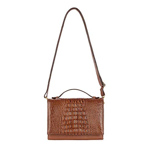Bolsa pequena transversal de couro croco Deise - Whisky