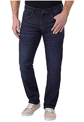 IZOD Men's Comfort Stretch Straight Leg Jeans (36x34, Dark Wash)
