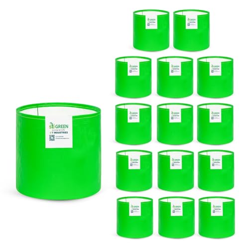 Image of HDPE Grow Bags for Plants 12X18 Inch (Pack of 15) | 260 GSM Heavy Duty UV-Protected Round Green Colour Plant Bags for Terrace and Vegetable Gardening | Strong & Reusable|