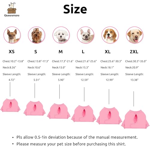 Image of Queenmore Dog Surgery Recovery Sleeve Front Legs, Breathable Dog Recovery Sleeve, Elbow Protector Pet Cone Alternative After Surgery, Pink, M