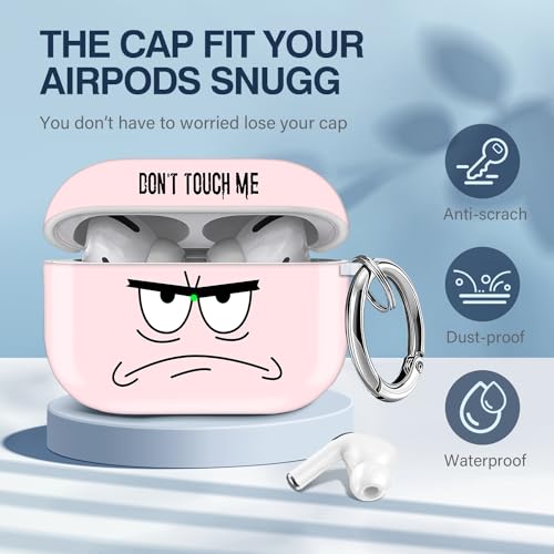 Image of for Airpods Pro 2nd Generation Case,Don't Touch Me Cool Cover with Lanyard Big Eyes Cute Cartoon for Airpods Pro 2nd Generation Case,Soft Shockproof Cover for Women Men-Pink