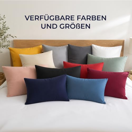 Dreamzie - Kissenbezug 40 x 80cm - 2er Set - 100% Baumwolle - Rot – Ansicht 6