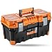 NEO TOOLS Werkzeugkasten 22″ / 55,4×28,6×27,6 cm – große Werkzeugbox aus Kunststoff mit Deckel-Organizer, Einsatz & Tragegriff – Profi Werkzeugkoffer Aufbewahrung für Werkstatt & Garage