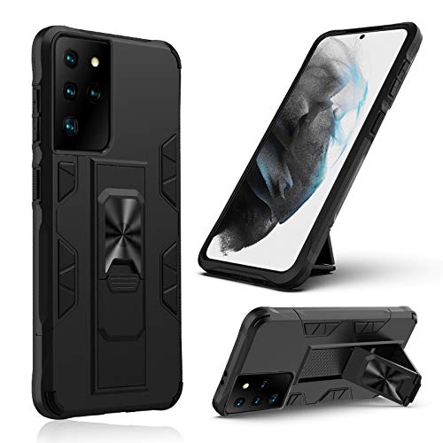 Hackers Case, Compatible with Galaxy S21 5G,Please Choose Carefully from S21/ S21 Plus/ S21 Ultra, Protective Bumper Case with Hidden Kickstand for Samsung Galaxy S21/ S30 5Gï¼ˆBlackï¼‰