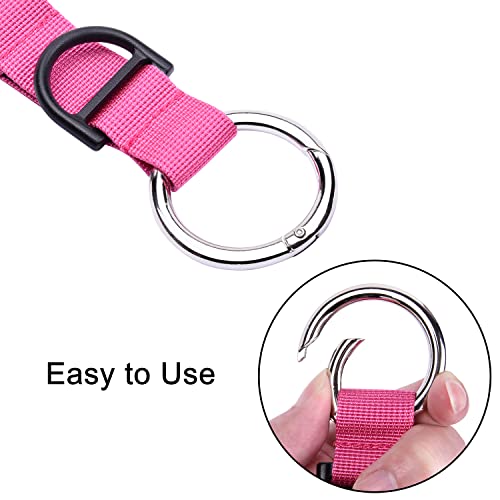 Image of Wisdompro Jacket Gripper Strap, Add a Bag Luggage Straps Baggage Suitcase Belts Travel Accessories with Hook and D-Ring - Make Your Hands Free, Easy to Carry Your Extra Bags - Hot Pink