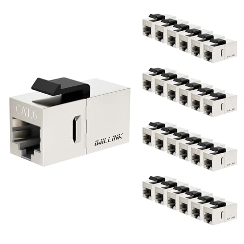 iwillink Cat6 Keystone Coupler RJ45 Shielded Ethernet Coupler 25-Pack
