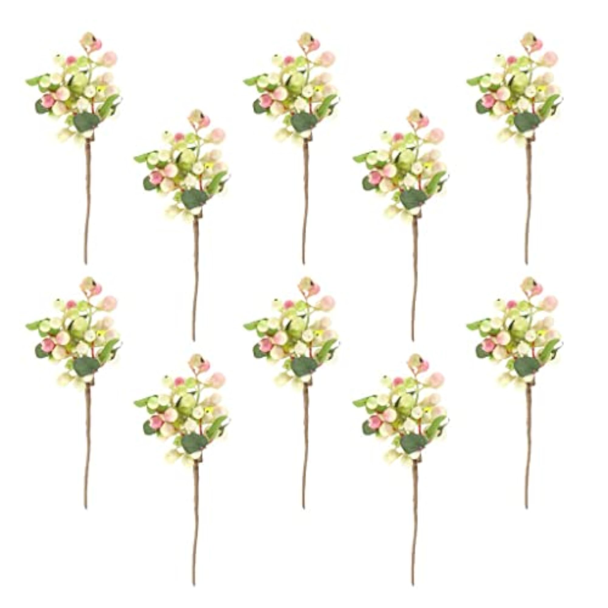 10Pcs Poly Artificial Plant Fruit Berries Branches Decor
