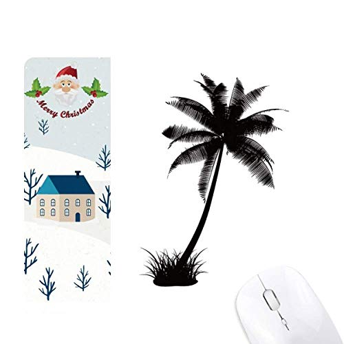 Cadeau de noël tapis de souris cocotier plage silhouette noire design