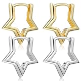 pendientes forma cruz Pendientes de aro en forma de estrella: estos pendientes son fáciles de llevar, no se caen y combinan fácilmente con diferentes maquillajes y prendas de ropa. son unos pendientes de estrella sencillos