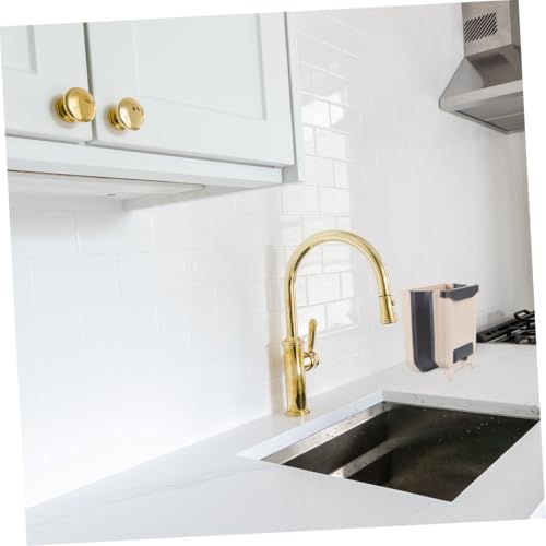 Cubo de basura colgante plegable para cocina beige miniatura 4