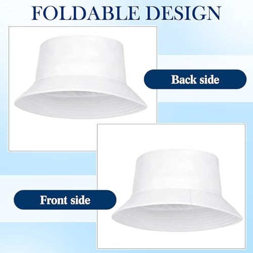 Image of 36 /24 /12 Pcs Bucket Hats for Men Women Bulk Cotton Fishing Cap UV Protection Beach Foldable Solid Color Sun Cap