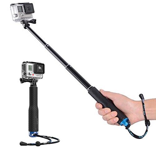 Walway19'' Waterproof Underwater Hand Grip Adjustable Extension Selfie Stick Monopod Pole for GOPRO Hero 6/5/ 5 Session/ 4 Session/ 4/3+/ 3/2/1, GeekPro, AKASO, Xiaomi Yi, SJCAM (Blue)