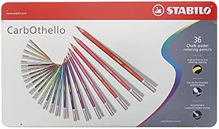 Premium Colouring Pencil - STABILO CarbOthello - Pastel Pencil - Tin of 60 - Assorted Colours including Sharpener, Kneaded Eraser & Blending Stump