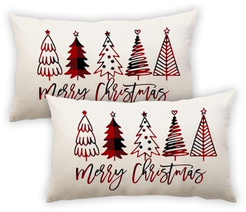 QITHGYD 2 Stück Kissenbezug Weihnachten, Weihnachtskissen Kissenbezug...