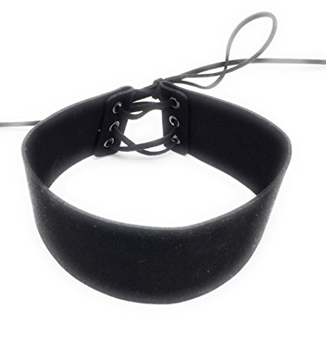 Preisvergleich Produktbild Münchner Glitzerwelt Extra breites schwarzes Kropfband 40mm Choker größenverstellbar