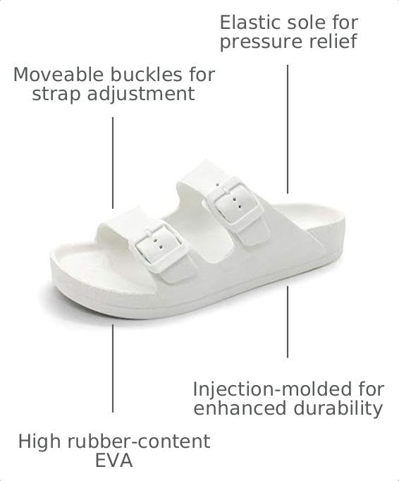 Image of Luffymomo Adjustable Slip on Eva Double Buckle Slides for Mens