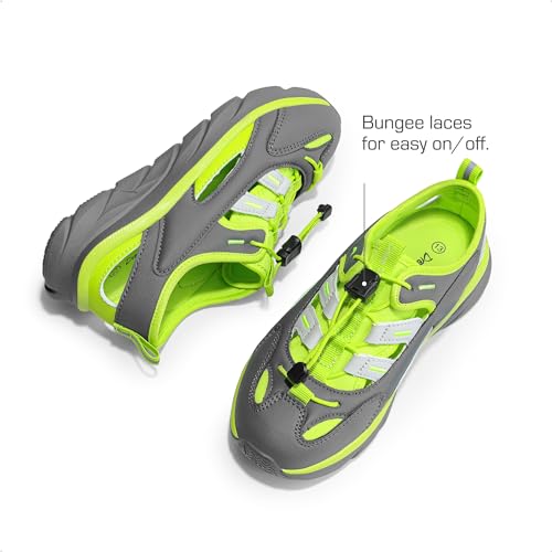 Dream Pairs Boys Girls Summer Outdoor Athletic Sport Sandals Sdas2401K Size 6 Big Kid Grey/Green thumb #4