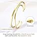 Lolalet Thin Open Cuff Bracelet, for Girlfriend Wife Mom, 18K Gold Plated Couples Oval Love Bracelets, Plain Polished Finish Open Cuff Bangle Jewelry Gift for Men Women -1 Pack