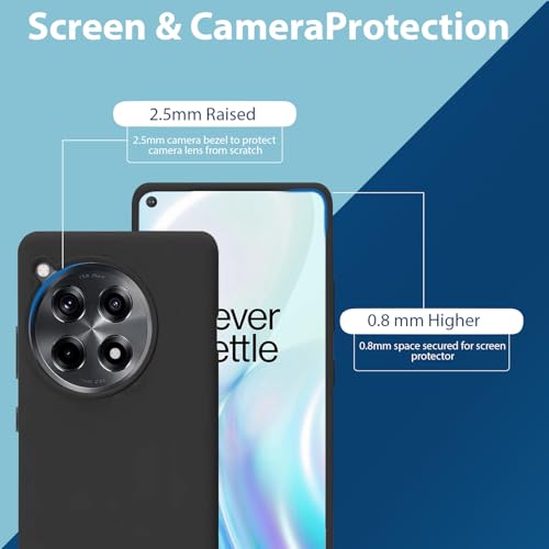 Image of LIRAMARK Liquid Silicone Soft Back Cover Case for OnePlus 12R 5G (Black)