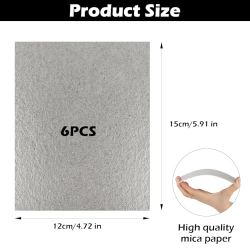 6 Stück Mikrowelle Glimmerplatten Blätter, Glimmerblatt 15 x 12 cm Glimmerscheibe für Mikrowellen, Universal Glimmerblatt Reparatur Teil für Mikrowelle