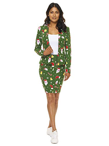 Opposuits Christmas Dress for Women | Santababe Women's Skirt Suit | Size 6 | Includes Matching Blazer Jacket & Skirt | Perfect for Xmas Parties