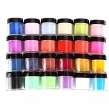 24 Colors Acrylic Nail Powder Set, Colored Acrylic Powder for Nails DIY Art Design 3D Manicure Exten
