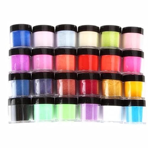 24 Colors Acrylic Nail Powder Set, Colored Acrylic Powder For Nails Diy Art Design 3D Manicure Extension Gifts For Women And Girls #TOP2