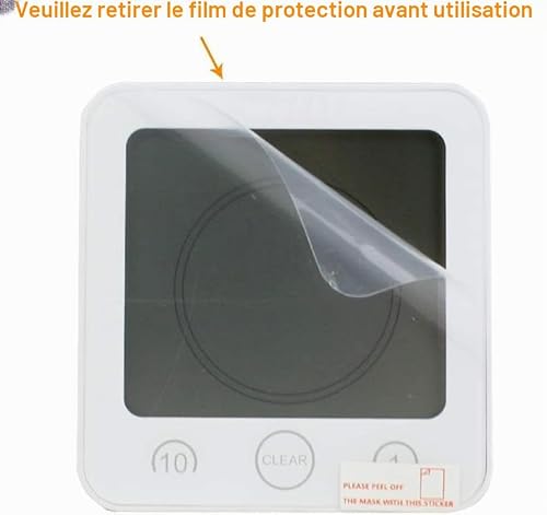 VORRINC Horloge de salle de bain, horloge de salle de bain avec ventouse, horloge de salle de bain, horloge de salle de bain, horloge de salle de bain, étanche, contrôle tactile ℃/℉, température – vue 5