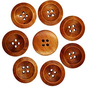 BUTTON WALA Round Button 4 Holes Brown Color with Size (22 * 4 mm ...